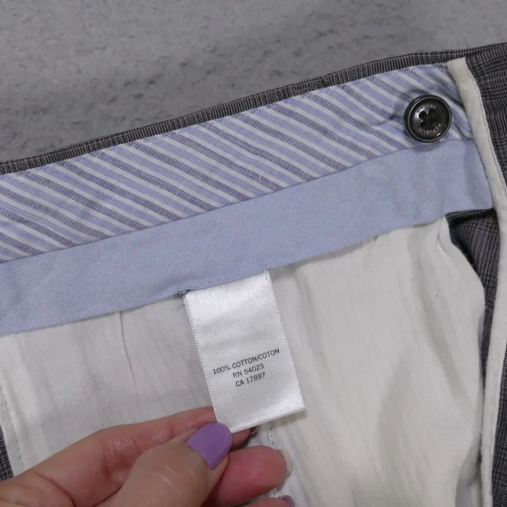 Y2K Banana Republic Pants 32x32 Mens Flat Front Straight Wide Leg Gray Cotton